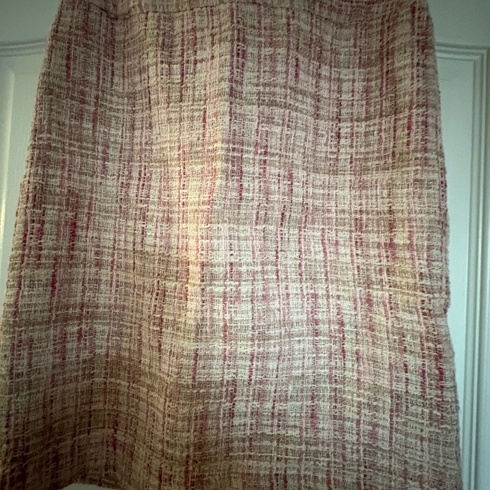 Liz Claiborne A-Line Tweed Skirt - Cream and Red